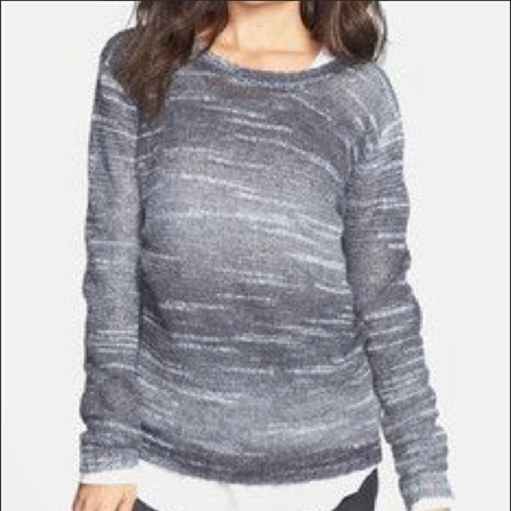 Rubbish Gray & White  Open Back Knit Sweater Size Small